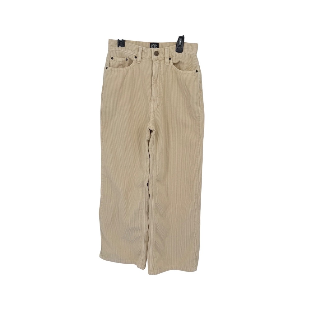 BDG Urban Outfitters High Rise‎ Wide Leg Corduroy Pants Size 27 Cream Retro Fall